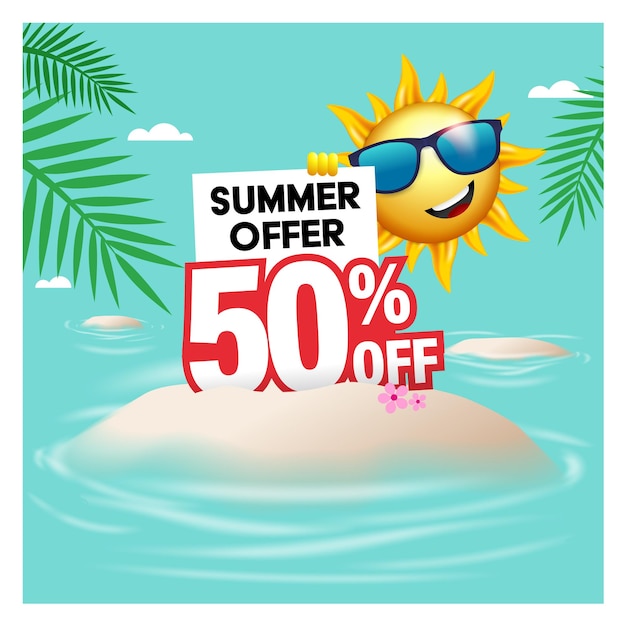 Creative Summer special offer banner summer discount concept