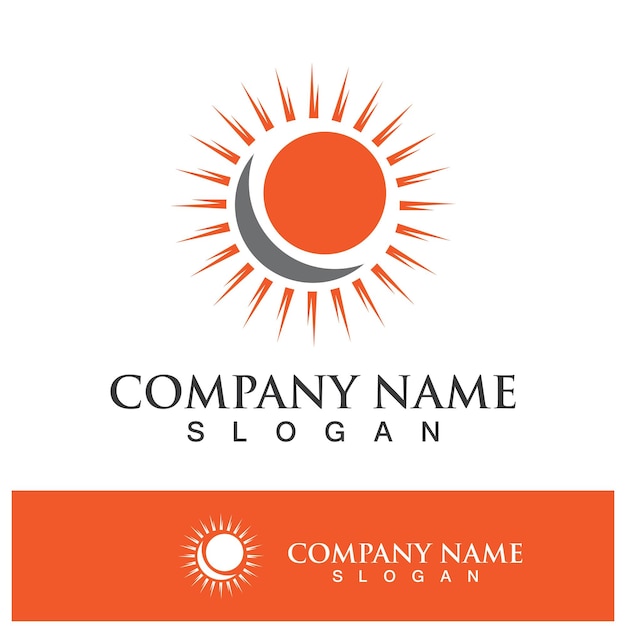 creative sun concept logo illustration