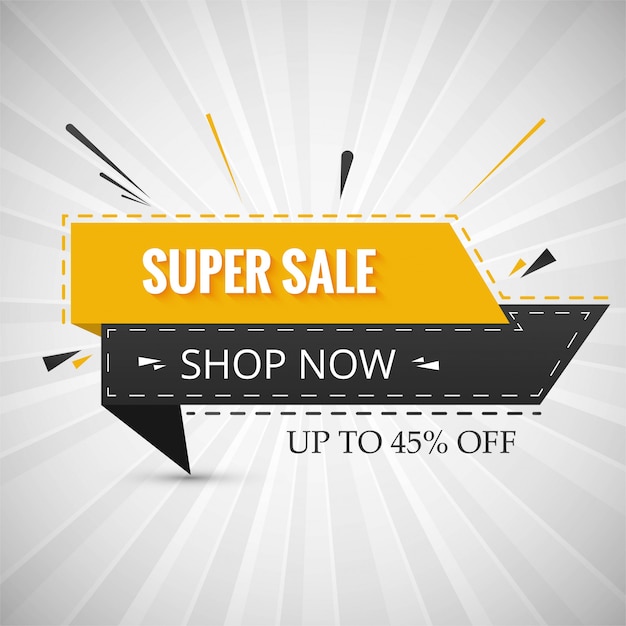 Creative super sale banner for your ribbon design