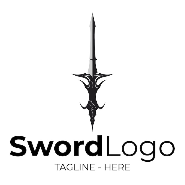 Creative sword logo in black