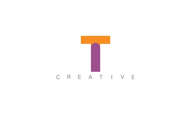 Vettore t logo creative latter