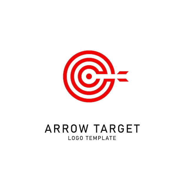 Creative target arrow logo. Minimalist monogram logo design. Isolated white background