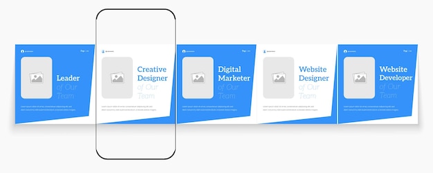 Creative team social media carousel template Agency carousel banner Team introduce carousel
