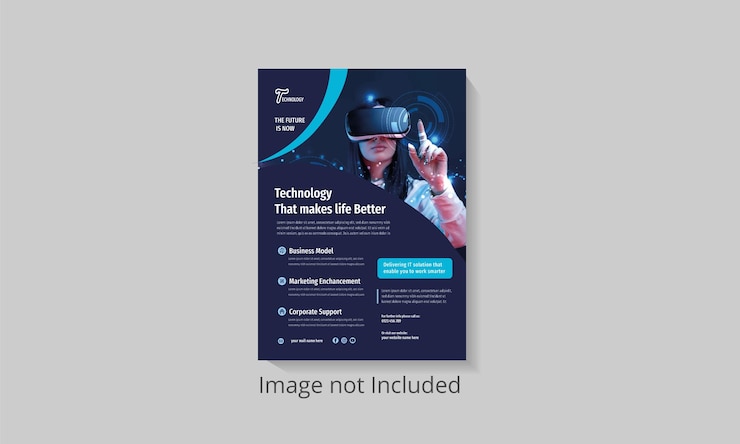 Vector creative technology flyer design template