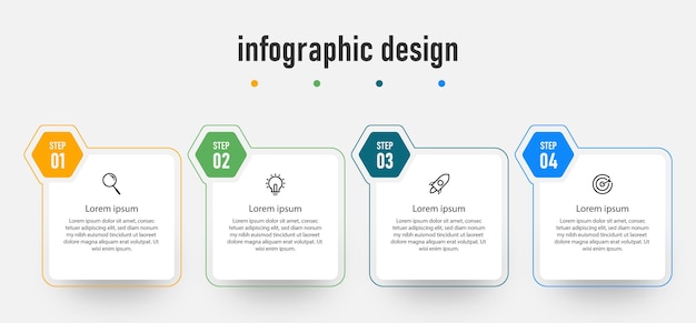 Elemento di design infografico timeline modello creativo