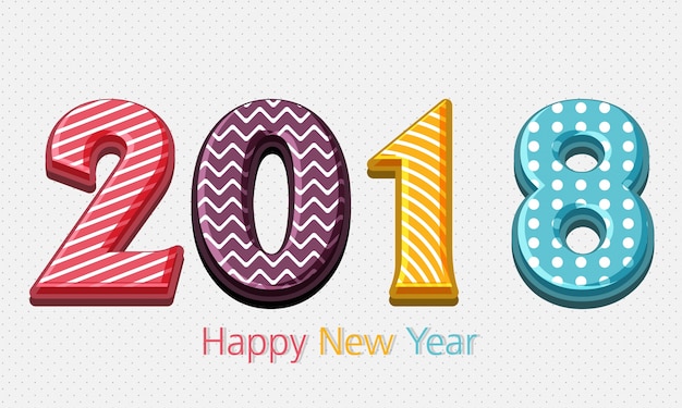 Creative text 2018 for new year celebration