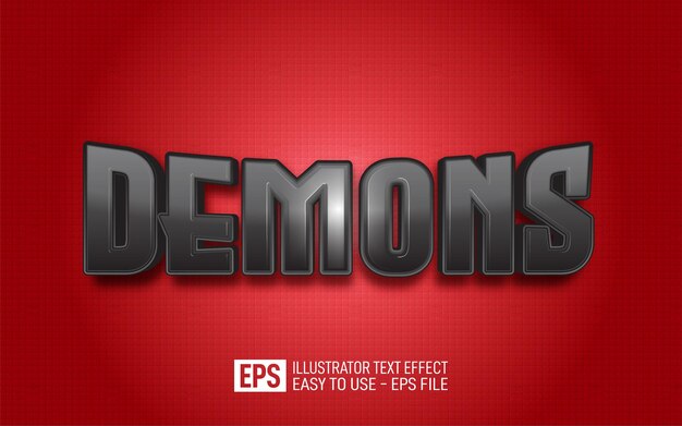 Creative text demons, editable style effect template