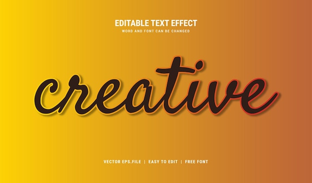 Creative text effect, editable modern text style