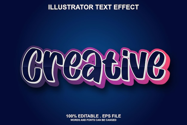 creative text effect editable