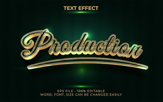 Creative text effect gold style editable text effect