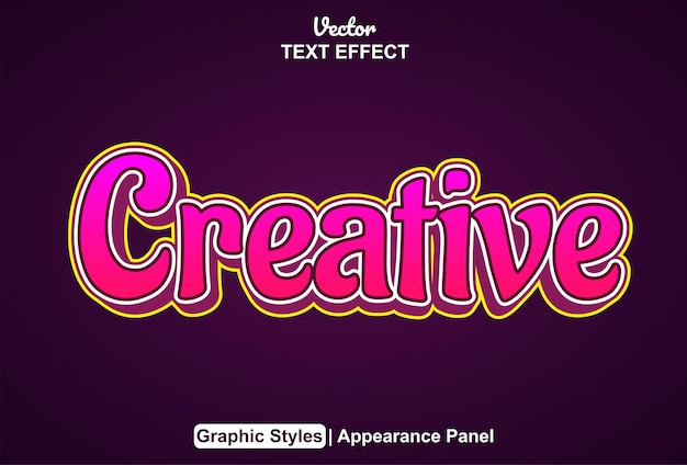 Creative text effect with graphic style and editable