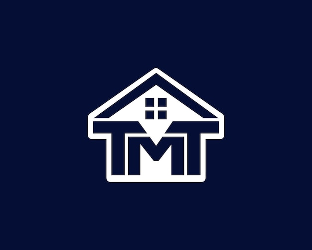 Creative TMT letter Housing Tmt logo with a blue background