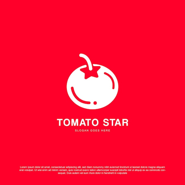 Vettore creativo di progettazione del logo della stella del pomodoro