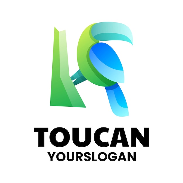 Creative toucan colorful logo design