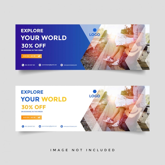 Creative travel banner template collection