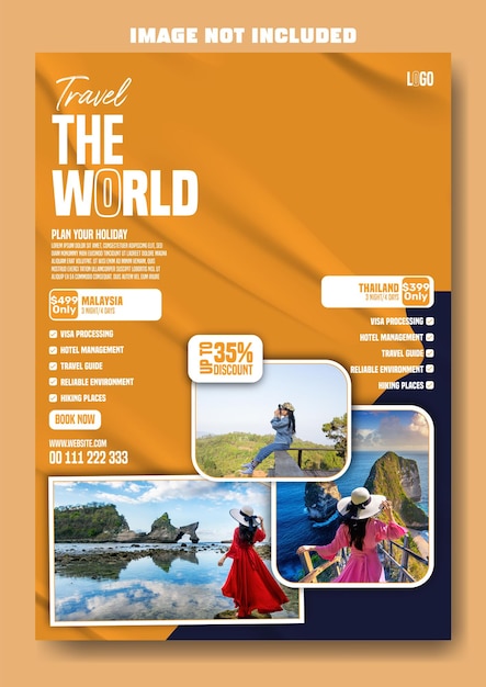 Vector creative travel flyer template design