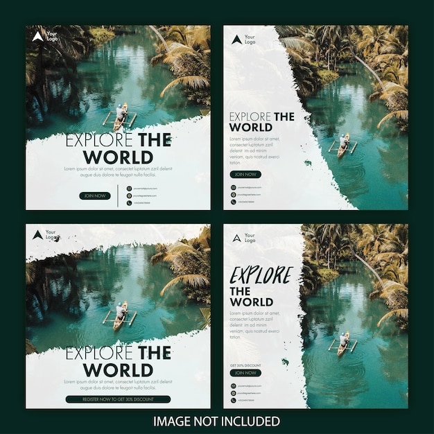 Vector creative travel holiday social media post template