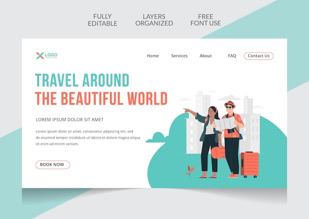 웹사이트를 위한 창의적인 여행 랜딩 페이지