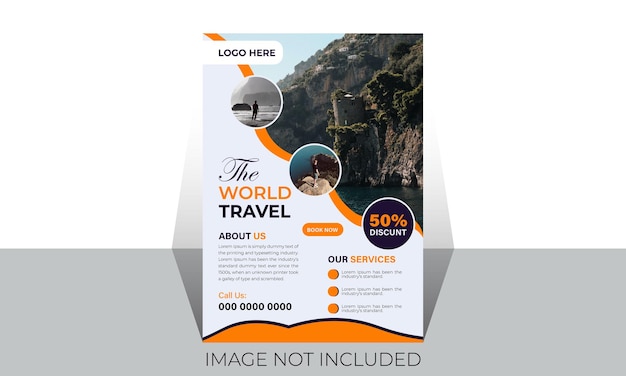 Vector creative travel poster and flyer template design