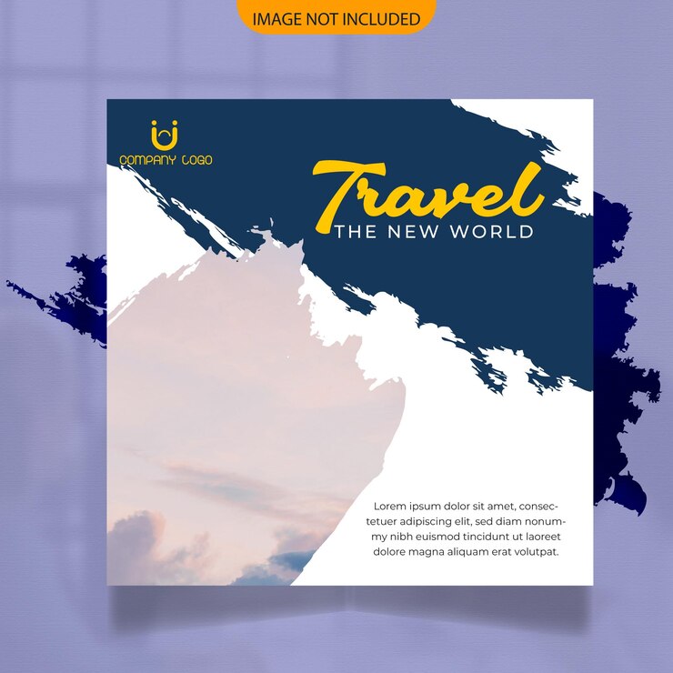 Шаблон поста в социальных сетях Creative Travel