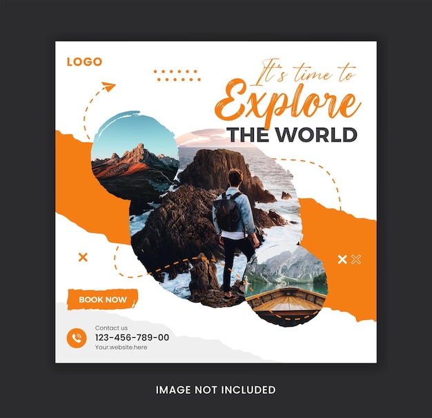 Creative travel social media post design