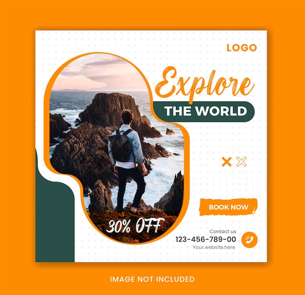 Creative travel social media post design