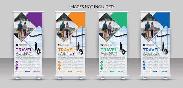 creative travel tour roll up banner template