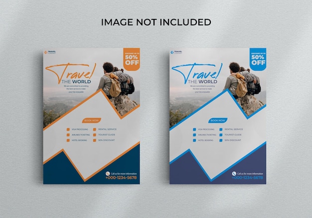Creative travel and tourism flyer template.