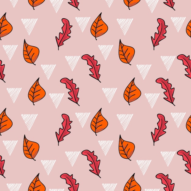 Creative trendy autumn pattern with leaves