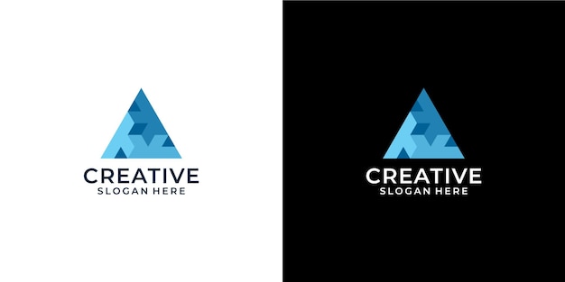 Creative triangle shape with letter t abstract logo design