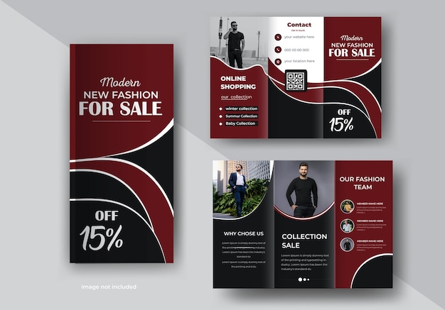 Vector creative trifold fashion brochure design