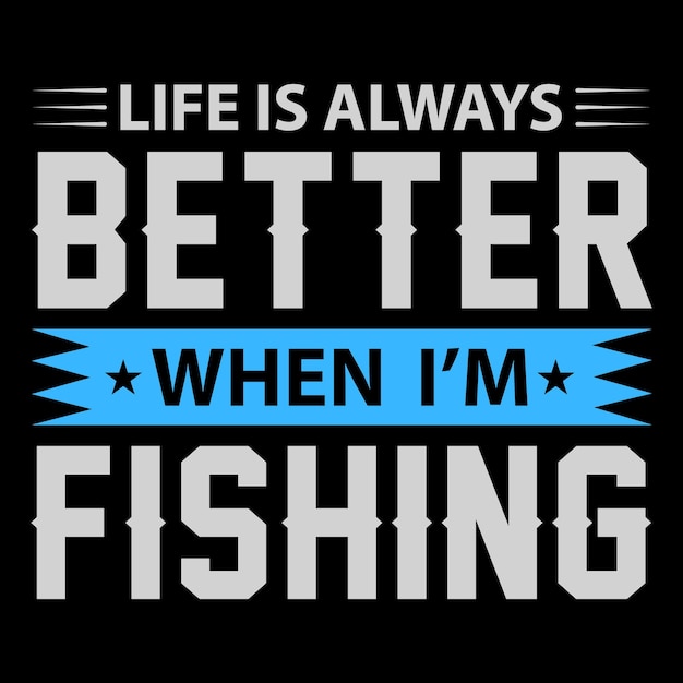 Вектор Креативный типографский дизайн футболки для рыбалки.