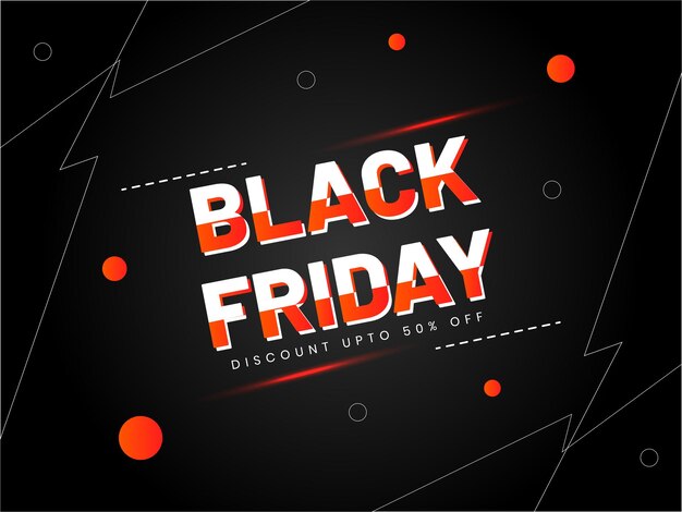 Creative typography of white and red color for Black Friday sale template design for marketing