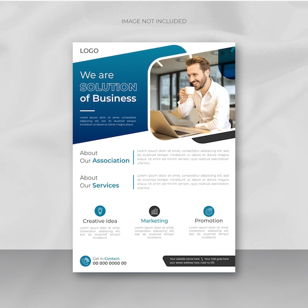 Creative unique business flyer design template or brochure cover