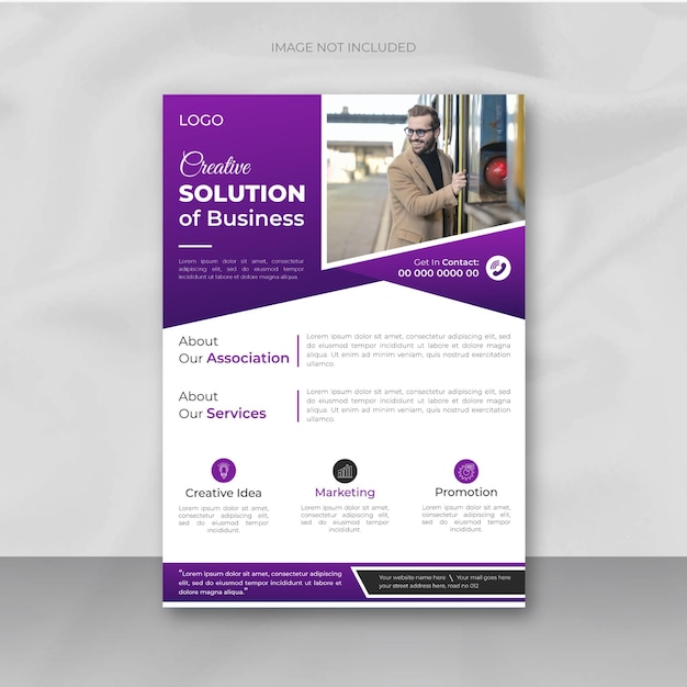 Creative unique business flyer design template or brochure cover