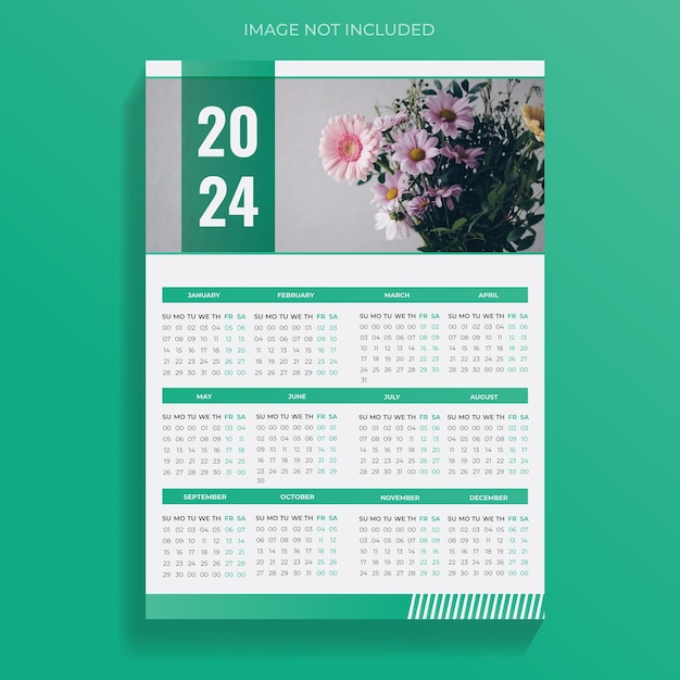 Creative and unique corporate and business wall calendar Design template red, green, yellow,