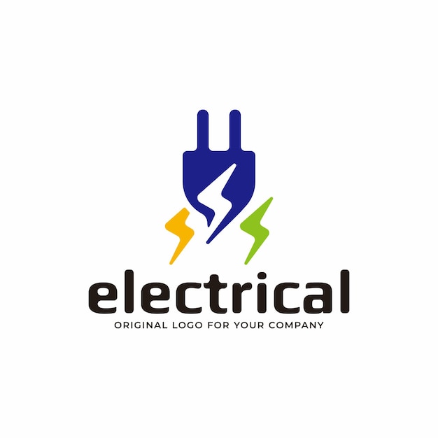 Modello di progettazione logo elettrico unico creativo.