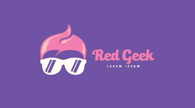 Concetto di logo geek creativo e unico. modello di logo di persone geek