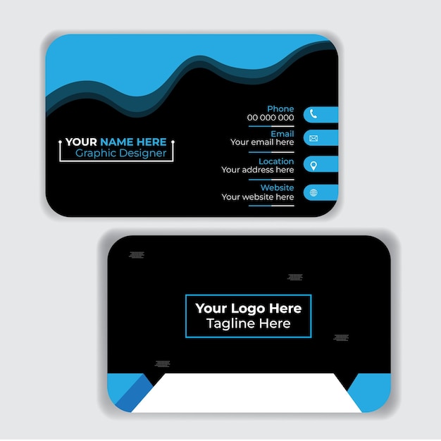 creative unique modern professional white black business card design