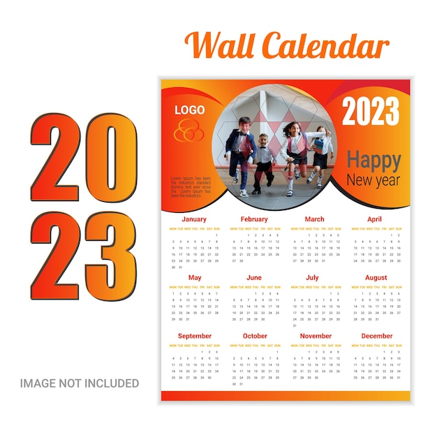 Creative unique office Wall  Calendar 2023 Template Design