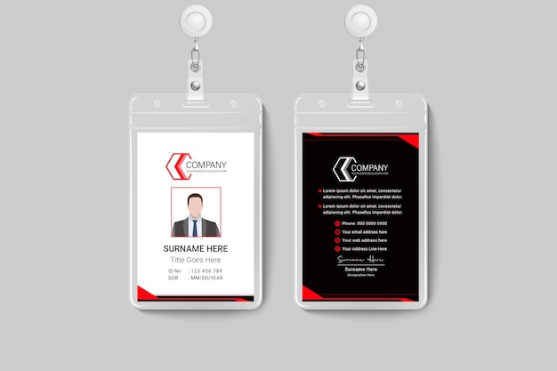 Creative unique red color identification card design