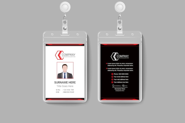 Creative unique simple red color identification card design