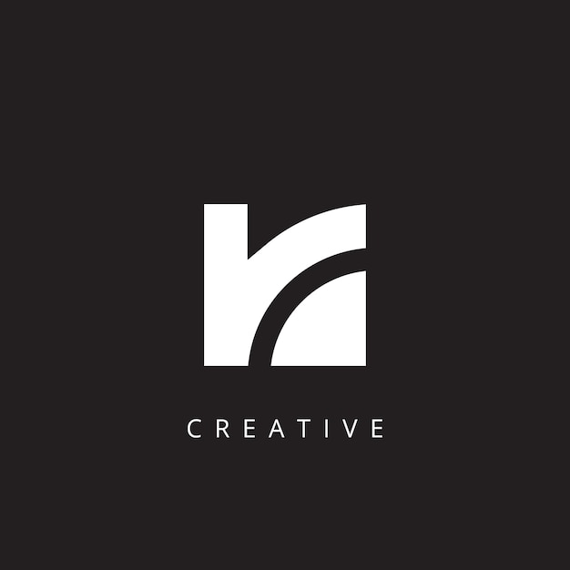 Creative unique style letter R logo design on black background