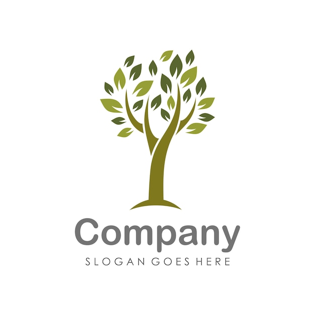 Creative and unique tree logo design template 