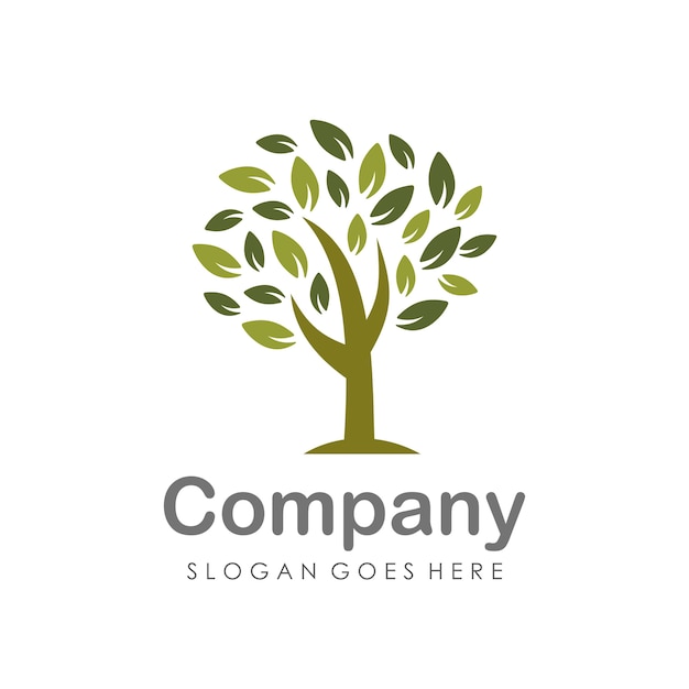 Creative and unique tree logo design template  