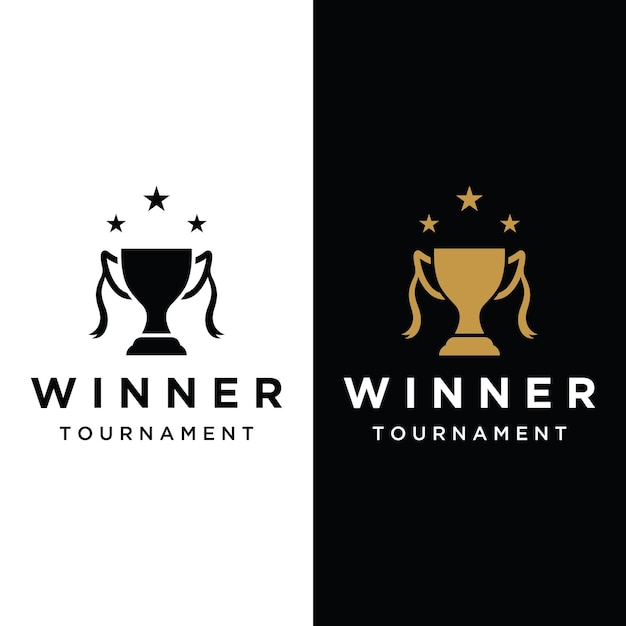 창의적이고 독특한 트로피 로고 디자인 스포츠 토너먼트 챔피언십을 위한 트로피 로고