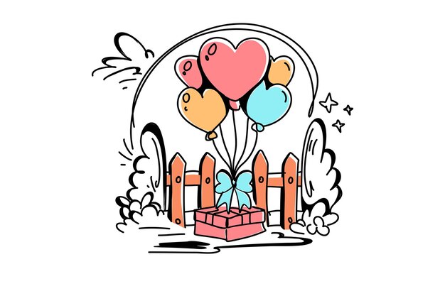 Creative valentines day flat illustration ideal for web and advertising projects