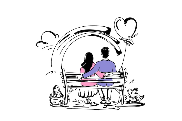Vector creative valentines day flat illustration ideal for web and advertising projects