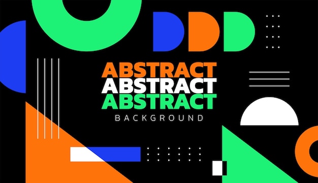 Creative various abstract shapes with bright colors and black background vector design