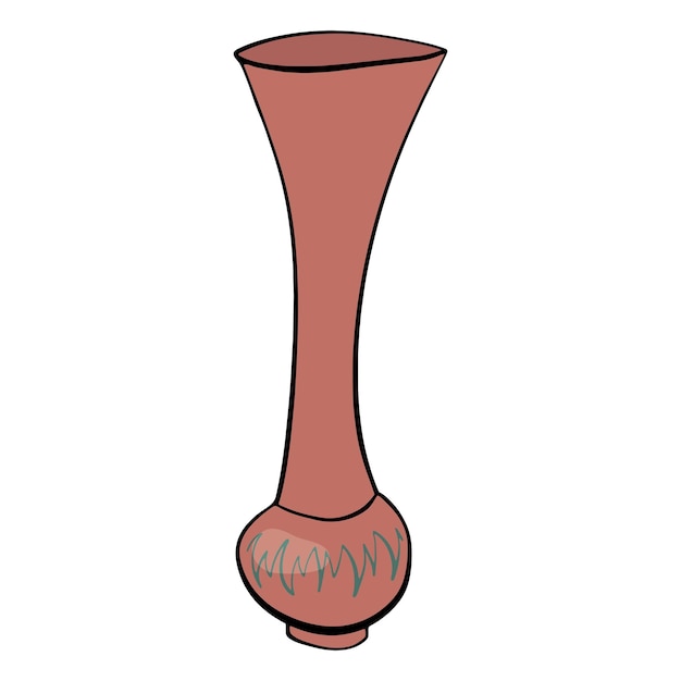 Креативная ваза в мультяшном стиле Элемент дизайна предмет интерьера сосуд для цветов и воды Векторная иллюстрация Элемент для поздравительных открыток плакаты наклейки и сезонный дизайн